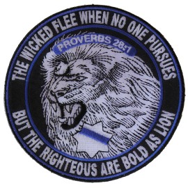 Ivamis The Righteous Are Bold as Lions Patch for Law Officers - 4x4 inch - P6141