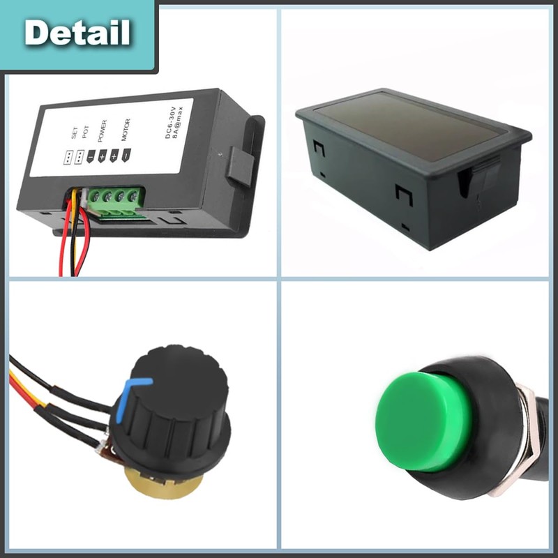 JYUDAUFU DC 6-30V Motor Speed Controller Digital Display LED 12V