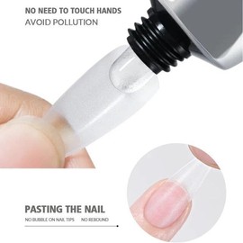 HUAXI Nail Solid Patch Adhesive 30g Soft Nail Tips Gel Glue Fake Nails Long Lasting Soak Off UV Gel Nail Art Manicure Tools for Nails