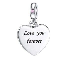 MiWangLing Granddaughter Heart Dangle Charm Love You Forever Bead for European Bracelet Necklace