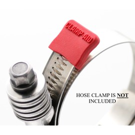 CLAMP-AID Brand Red Hose Clamp End Guards covers for 5/8" wide large heavy duty industrial worm gear hose clamps found large diesel engines, construction eqiupment, agricultural machinery
