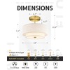 AUTELO Semi Flush Mount Ceiling Light, 12" Gold Light Fixtures
