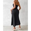 CHICME Women's Strapless Maxi Bodycon Dresses Wrap Asymmetrical Beach Maxi