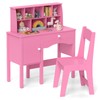 HONEY JOY Kids Desk and Chair Set, Wooden Children School