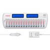 Tenergy TN438 16-Slot Smart Battery Charger for AA/AAA NiMH/NiCd LCD Display + 16 Premium AAA Rechargeable Batteries