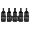 HARFINGTON 5pcs H6 Hex Bit Socket 55mm/2.17" Length 1/2" Square