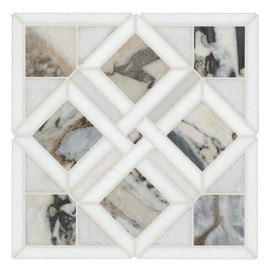MSI Tessere Pattern Polished Marble Mosaic Floor and Wall Tile for Bathroom, Kitchen Backsplash, Accent Wall Tile, and Shower Wall Tile,Sample