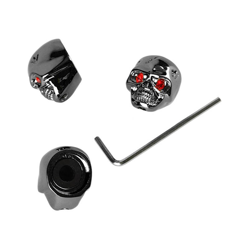 3Pcs Electric Guitar Skull Knobs Metal Volume Tone Head Cap