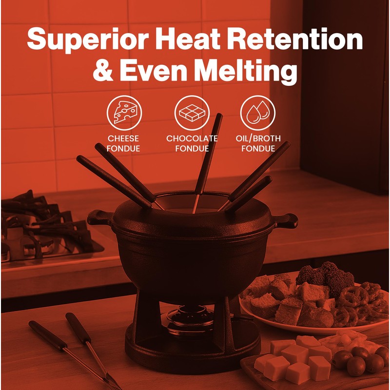 Swissmar Lucerne 10 Piece Cast Iron Fondue Set - Ideal