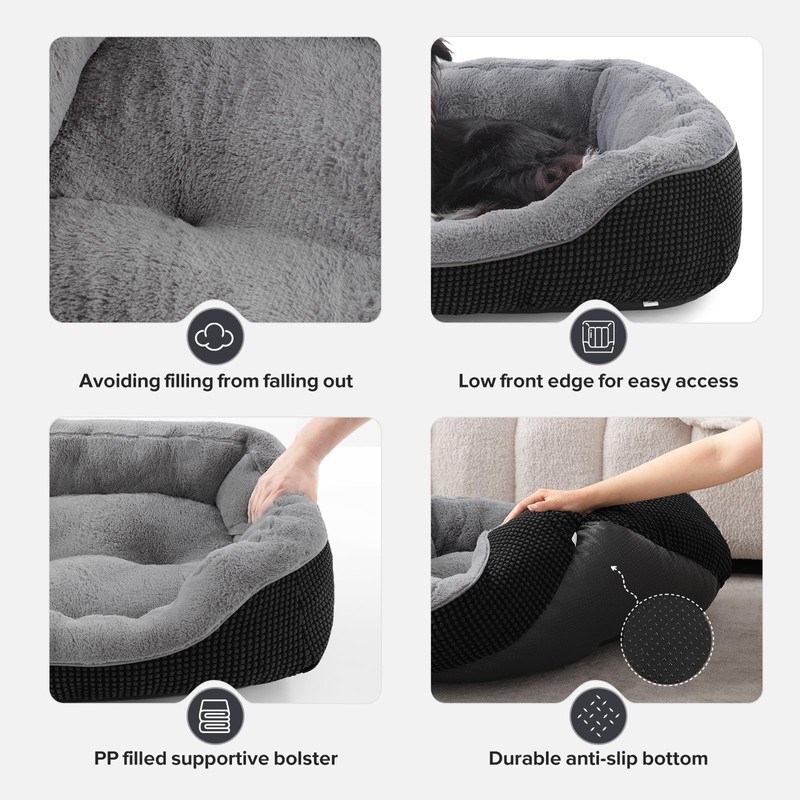 INVENHO Large Dog Beds Large Sized, Washable Orthopedic Warming Soft
