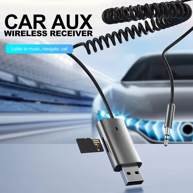 Bluetooth 5.1 Aux Adapter Built in Mic Hands Free Call