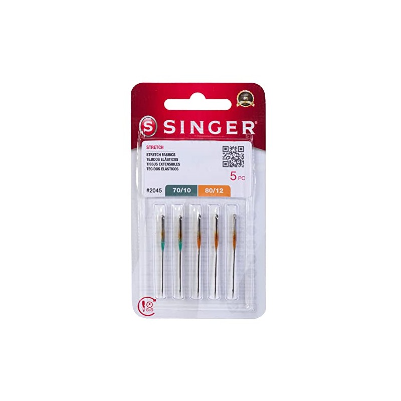 SINGER Stretch Sewing Machine Needles – Size 70/10, 80/12, 5