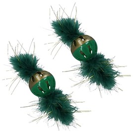 AB TOOLS 2PK Cat Kitten Magical Forest Feather Ball Festive Feline Play Toy