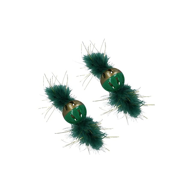 AB TOOLS 2PK Cat Kitten Magical Forest Feather Ball Festive