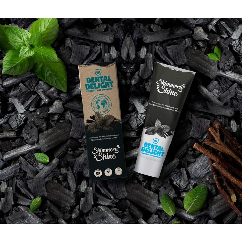 Dental Delight Shimmery Shine Activated Carbon Toothpaste with Mint Flavour,
