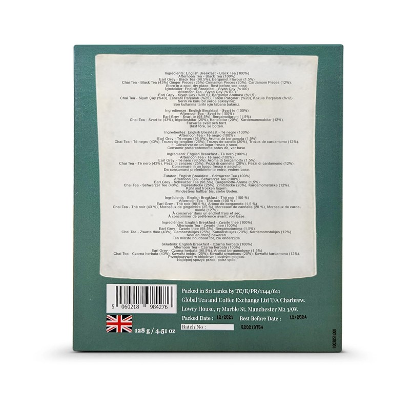 Charbrew Tea Book Gift – 64 Individually Wrapped Teabags |
