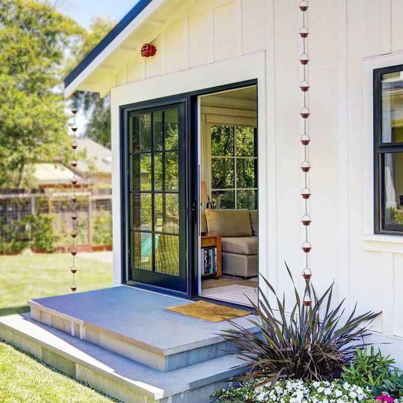 giole 10FT Rain Chain, Lotus Rain Chains for Gutters with