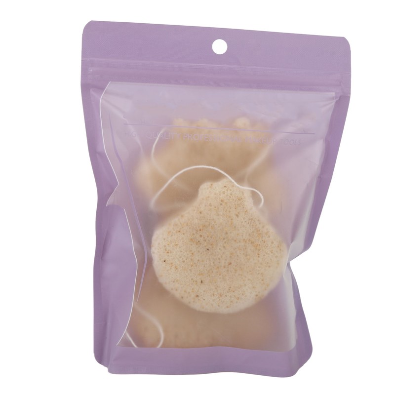 3pcs Walnut Powder Exfoliating Facial Sponge Soft Skin Cleansing Konjac
