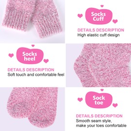 ICEIVY 5 Pairs Fuzzy Cozy Socks for Womens Warm Wool Slipper Soft Bed Ladies Thermal Socks for Winter with Beautiful Gift Box