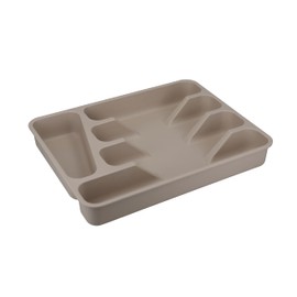 NATURAL ELEMENTS KitchenCraft Bamboo Fibre Cutlery Tray, 33 x 25.5 x 5 cm, Ecological, Sustainable, Spatula Grey, Drawer Organiser System, Drawer Insert