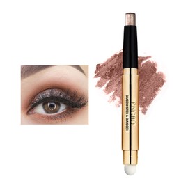 Prreal Eyeshadow Stick,Dual End Shimmer Eyeshadow Stick,Pearl Eyeshadow Pencil Crayon,Waterproof Long-lasting Glitter Eye Shadow Cream Stick with Soft Brush for Eye Makeup (# 07)