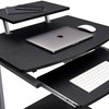 Rolling Mobile Computer Desk/Cart with Storage Shelves, Rolling Working Station