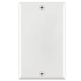Cmple - 1 Gang Blank Wall Plate, Standard Size, Polycarbonate Thermoplastic Panel GFCI Wall Plate with Screws - White