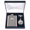 Engraved 50th Birthday Pewter Horse Racing Feature Pocket Watch and