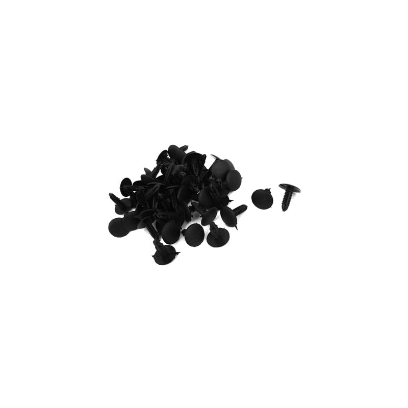 HEROFFIX 5mm x 5mm Hole Dia Black Plastic Rivets Fastener