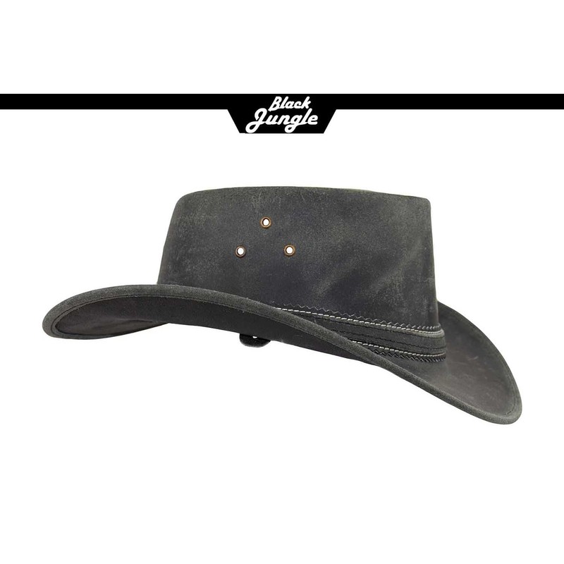 Black Jungle Dayton Leather Western Hat Australia Cowboy Hat, black
