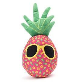 The Worthy Dog Tough Pineapple Chew Toy Multicolored, Fun Summer Fetch Play with Squeaker for Dogs Durable Material for Active Dogs