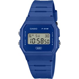 Casio F-91WB Series Digital Unisex Watch, Simple Packaging, Biomass Plastic Band, Blue F-91WB-2A1, sports