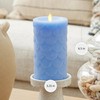 Luminara Embossed Fish Scale Flameless LED Candle, Cornflower, 3.25" x
