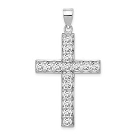 IceCarats 925 Sterling Silver Cubic Zirconia CZ Latin Mexican Holy Cross Necklace Religious Chain Pendant Jesus Christ Christian Charm Only