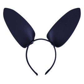 Bonnie Z. Leonardo PU Animal Ears Headbands Black Rabbit Ears Headband