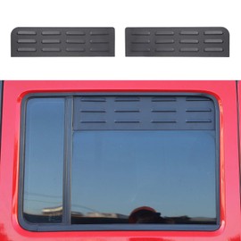 Hoolcar Rear Window Louver Vent Cover Rear Window Blinds Decor Compatible with 2007-2017 Jeep Wrangler JKU, 4 Doors, Black