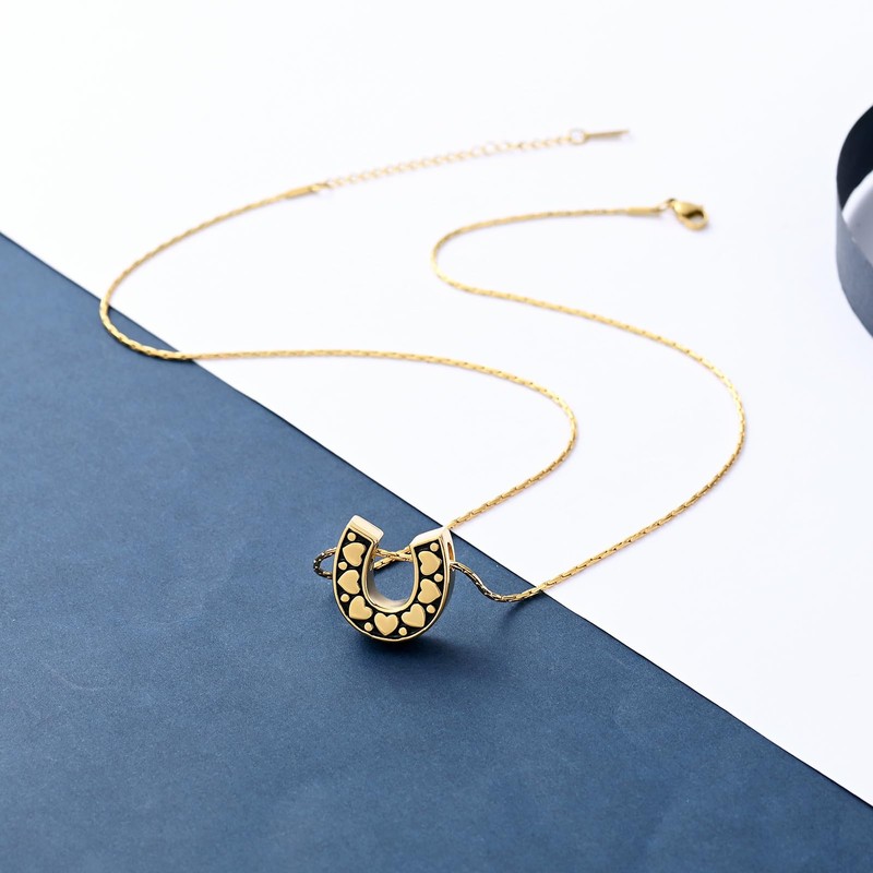 constantlife Cremation Jewelry for Ashes Horseshoe Urn Necklace for Women
