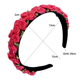 scicent Head Bands Adult Women Headbands for Girls Floral Headband Elegant Hairbands Roses Covered Hair Band Fashion Hair Accessories for Wedding Party Festival No Slip Hair Bands - 16328