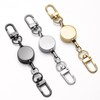 3 Pack Retractable Key Chain Key Ring, Zinc Alloy Metal