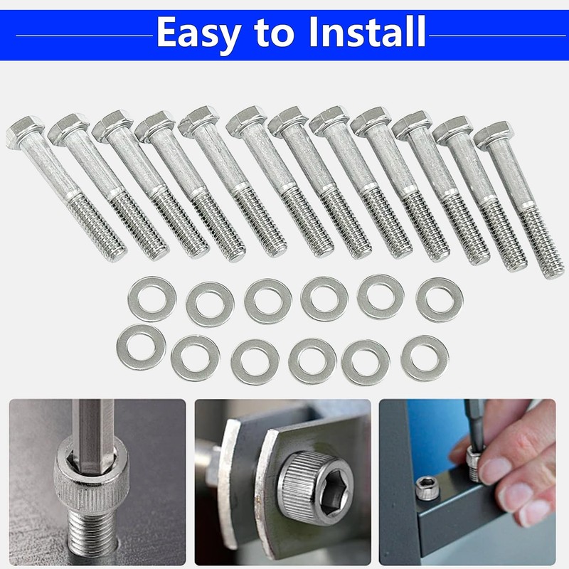 BIGLKNM Stainless Steel Small Block Engine Hex Bolt Kit Fit