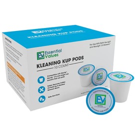 Essential Values Compatible with Keurig Descaling Solution Rinse Pods 10-Pack - Descaler for Coffee Machines, Pot Kit - Coffee Maker Cleaner Filter Pods