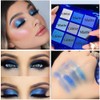 Blue Eyeshadow Palette, Glitter Eye shadow Makeup,Navy Blue Eyeshadow Shiny