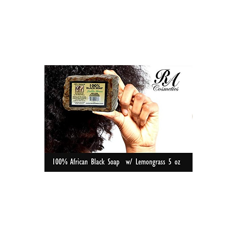 RA Cosmetics 100 Black Soap, Lemon Grass, 5 oz