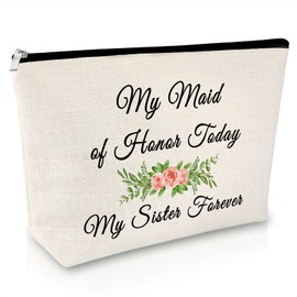 Bridesmaid Gifts Maid of Honor Gifts from Bride Makeup Bag Bridesmaid Proposal Gifts Wedding Day Bridal Party Cosmetic Bag Bachelorette Gifts for Bridesmaids Matron of Honor Cosmetic Pouch