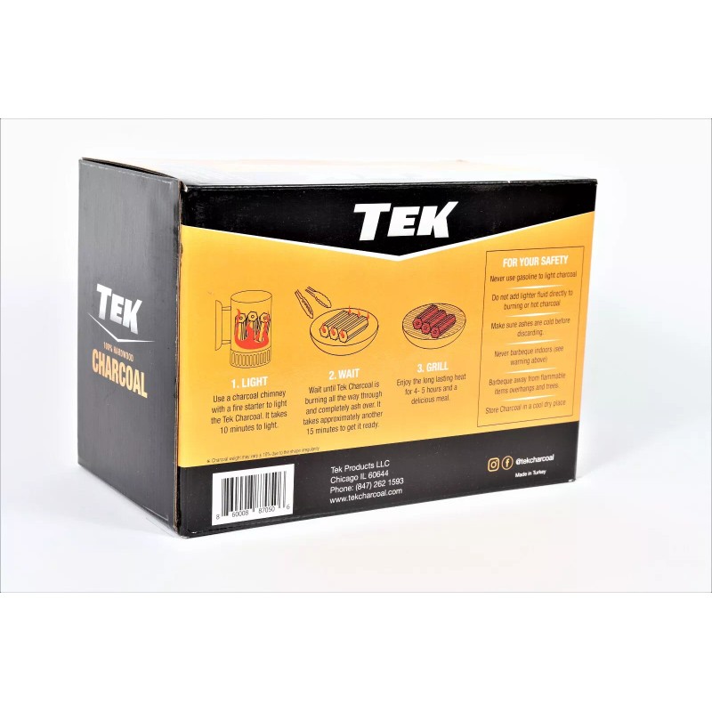 TEK Charcoal - 100% Natural Hardwood Charcoal Logs 5 LBS