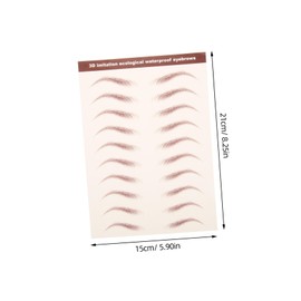 VICASKY Eyebrow Stickers Tattoo Brown 3 Sheets Set Waterproof Eyebrow Transfer for Costume Party Realistic Hair-like Design Easy to Apply