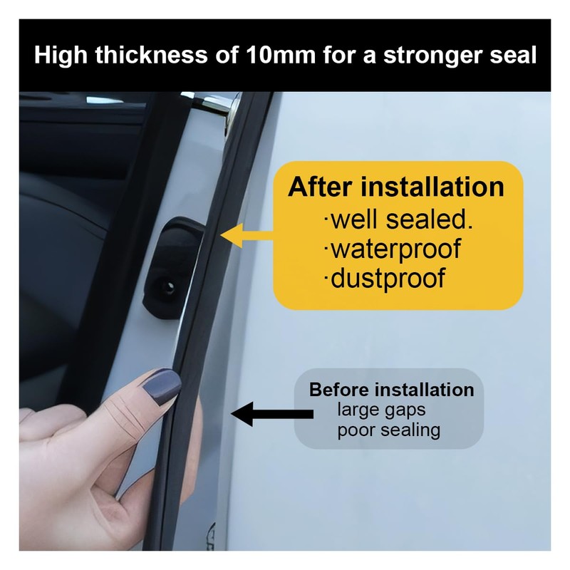 Double Layer Car Door Seal Strip 52.5ft, B-Shape Rubber Weather