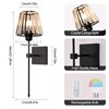 Battery Operated Crystal Wall Sconces Set of 2,Black Rechargeable Wireless
