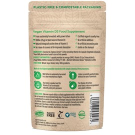 Vitamin D3 – Together Health – 1000iu Vitamin D3 – from Wild-Grown Lichen – Vegan Friendly – Made in The UK – 30 Vegecaps