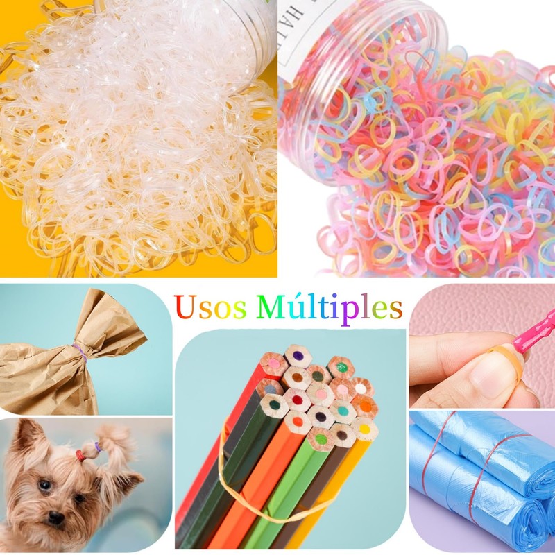 SanMuHome 1500 Pcs Mini Gomas Elásticas para el Pelo,Bandas Elásticas